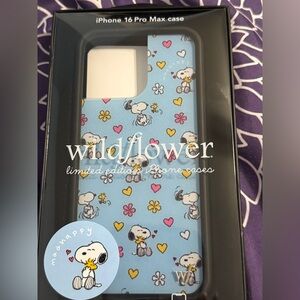 Wildflower 16 Pro Max Blue Snoopy iPhone Case